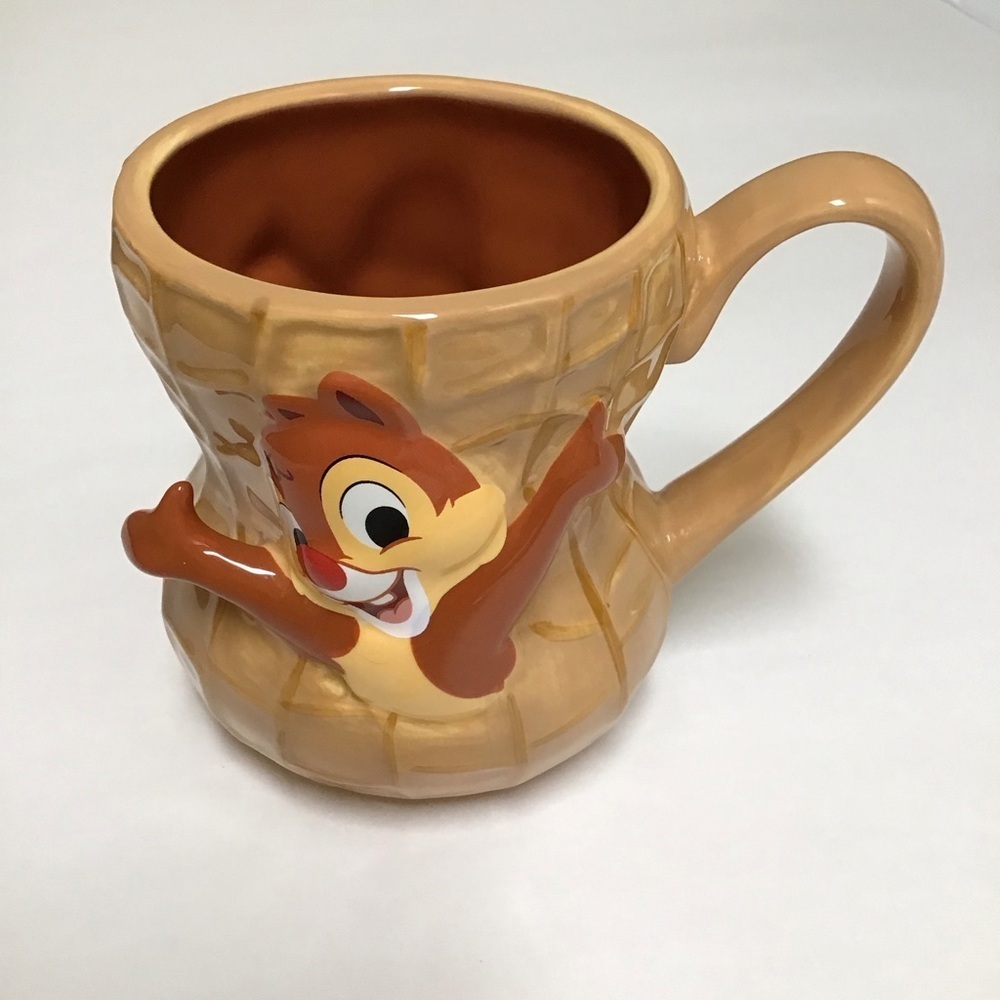 Disney Parks Chip and Dale Coffee Mug Peanut Ceramic 3D Nut Tea Cup Chipmunks
